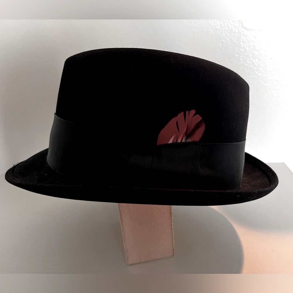 The Ridgewood Mallory Durafelt Rope Crown Fedora Men’s Black 7 1/2 Elegant Hat